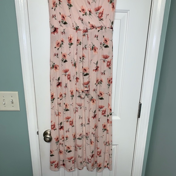 Pink floral romper/dress - Picture 3 of 4
